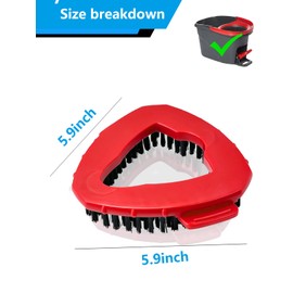 Pack of 2 Scrubs Compatible with Vileda Turbo Spin EasyWring, Triangle Mop Spin Head Mop Replacement Multifunctional Floor Mop Head Brush for Bathroom and Kitchen