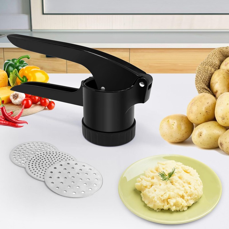 LHS Potato Ricer - Potato Press with 3 Interchangeable Discs