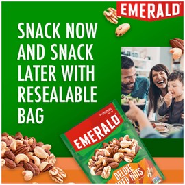 Emerald Nuts Deluxe Mixed Nuts (1-Pack), Features Roasted and Salted Nuts, Including Almonds, Cashews, Walnuts, Brazil Nuts and Pecans, 5oz Resealable Bag