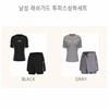 Men's Short-Sleeve Rash Guard Two-Piece Set for Swimming Water Park Beach Gray/1size 5ea