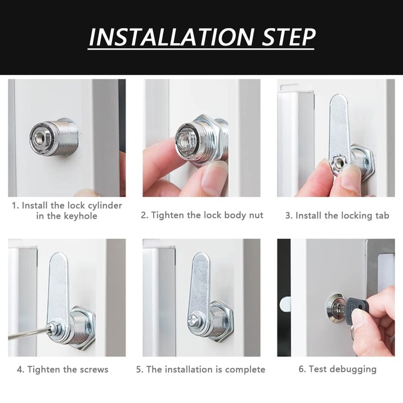 YUTOU Cabinet Lock 16mm 2 Pack Security Mailbox Lock Cylinder