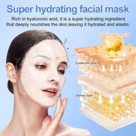 Collagen Face Mask, Bio Collagen Deep Hydration Mask, Deep Hydrating Face Mask, Overnight Mask - Moisturize, Firm & Enhance Skin Vitality (34g x 6ea)