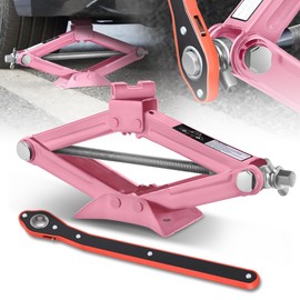 D SOLUTIONS Scissor Jacks for 1.5 Ton (3000lb) Tire Jack Repair with Car Jack Ratchet Wrench, Emergency Tire Changing for Car SUV MPV, Lifting Range 15.2" - Min 4", Pink