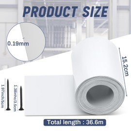 Yaocom White Grey Aluminum Flashing Roll Roof Flashing, Prevents Roofing Stains, 6 Inch x 120 ft Aluminum Roll Flashing Weatherproofing Garden Roof Strip for Moss Prevention