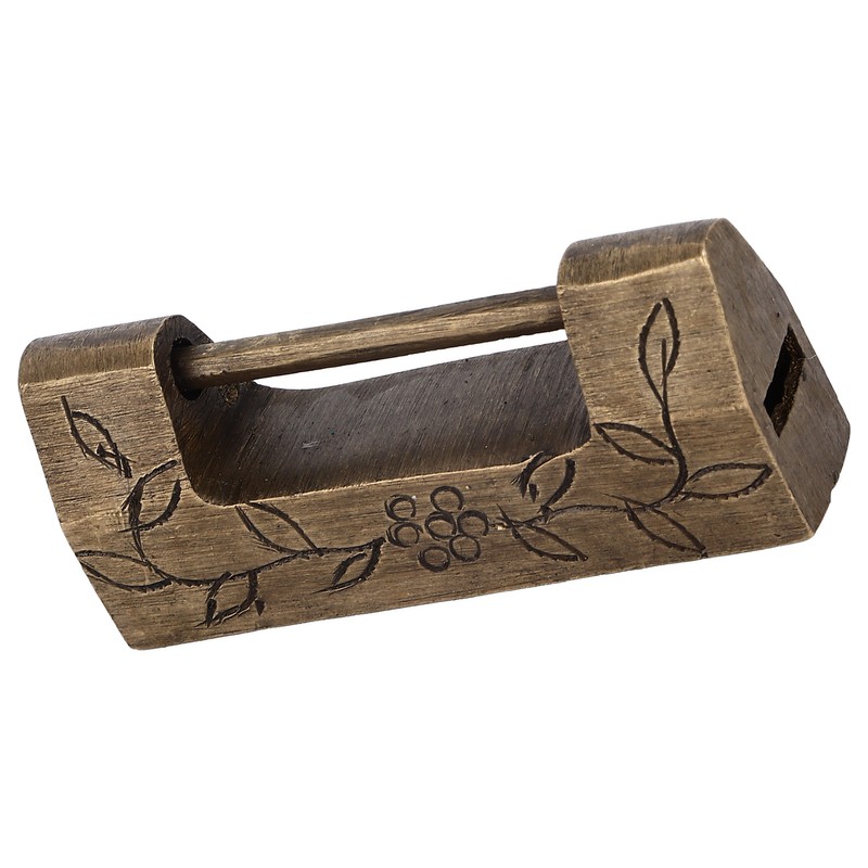 Chinese Antique Lock Retro Classic Pattern Design Bronze Brass Material