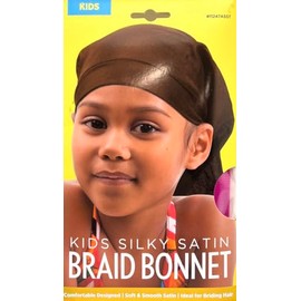 DONNA Satin Kids Braid Bonnet Sleeping Cap Hair Bonnet Soft Satin Kids Hair Bonnet Shower Cap for Kids (HOT Pink)