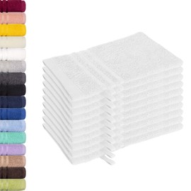 Lavea Elena Wash Mitts, Set of 10, 15 x 21 cm, Terrycloth Series, White