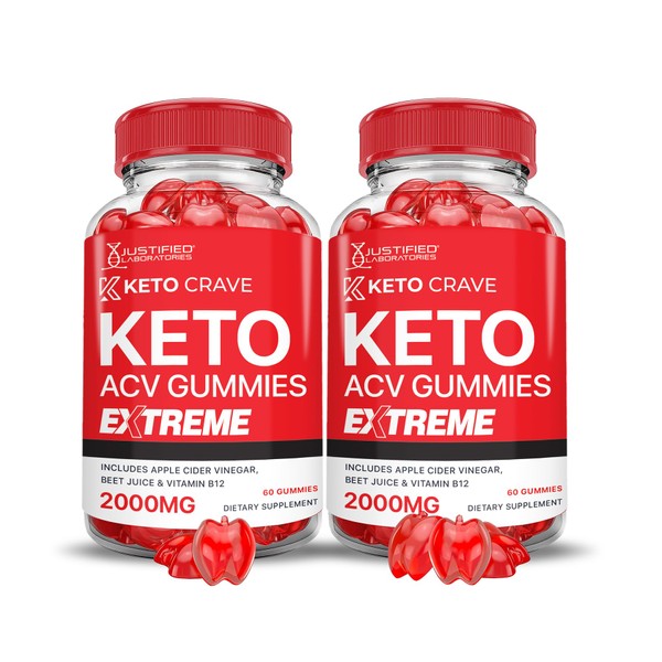 Justified Laboratories (2 Pack) Keto Crave Keto ACV Gummies Extreme
