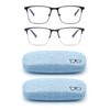 Autojouls 2-Pack Nearsighted Glasses for Distance with Hard Case, Spring