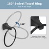 WZRUA Hand Towel Holder for Bathroom Matte Black Towel Ring