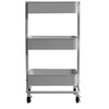 artPOP! 3-Tier Metal Utility Rolling Cart, Grey, 32 x 17