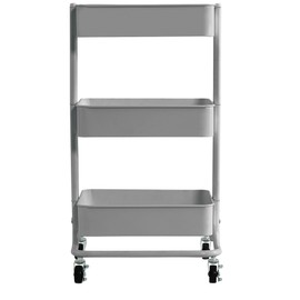artPOP! 3-Tier Metal Utility Rolling Cart, Grey, 32 x 17 x 14.5 Inches, Multifunctional Mesh Tray Organization Cart with Locking Casters for School Supplies, Art Studio, Craft Supplies, Home Storage
