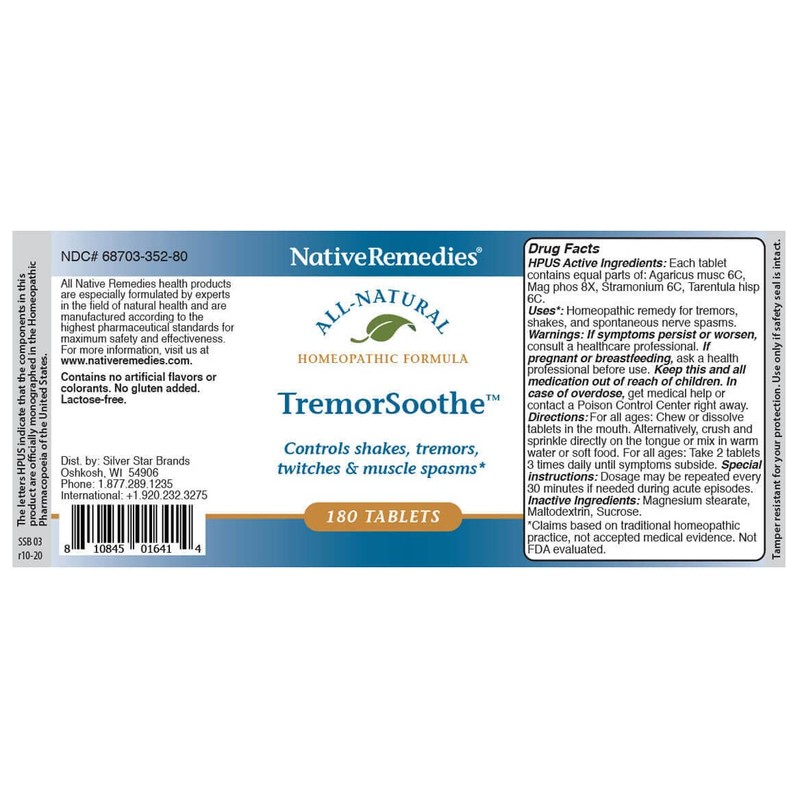 Fox Valley Traders NativeRemedies TremorSoothe Tablets 2 Pack