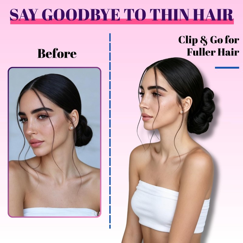 Short Claw Clip Messy Bun Scrunchies Updo