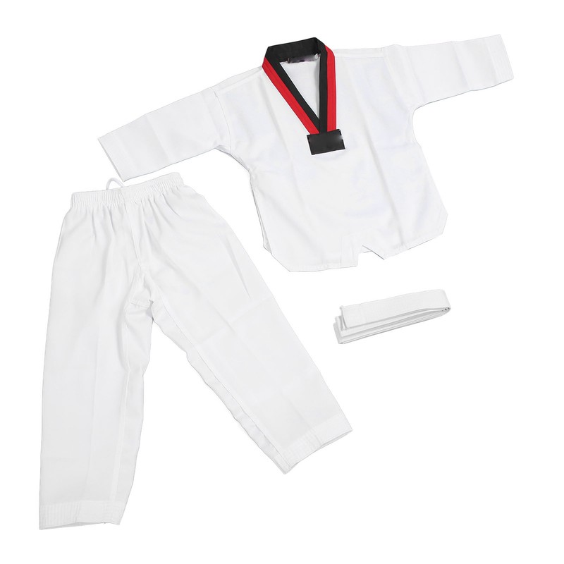 Kids Taekwondo Uniform with Belt Polyester and Cotton Breathable Soft