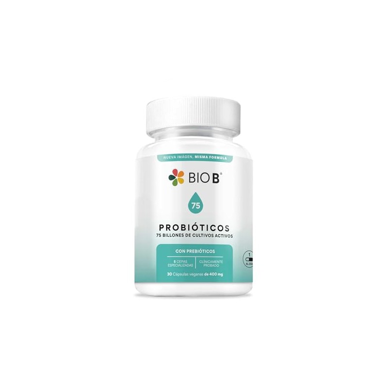 BIO B | Probióticos 75 billones UFC + prebióticos |