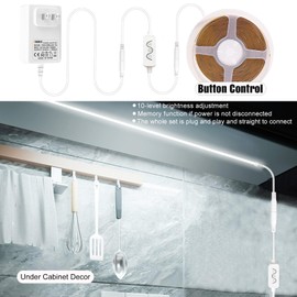 QEUAEC Dimmable Bright White 24v COB LED Strip Light CRI 93+ with APP & Remote Control,Timer and 36W Power Supply,16.4ft Led Tape Light for Home Office Indoor Lighting Decor(6000K Cool White)