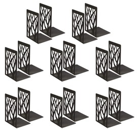 MSDADA Bookends, Book Ends for Shelves, Bookends for Office, Book Ends for Heavy Books, Book Shelf Holder Stand Home Decorative，Metal Bookend Supports, Book Stoppers, Black(8 Pairs)
