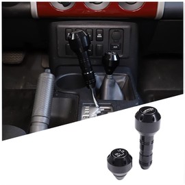 Fgtagtal Fit for Toyota FJ Cruiser 2007-2021 Car Gear Shifter Head Replacement, Aluminum Alloy Shifter Shift Button Knob Replacement Kit (Black)