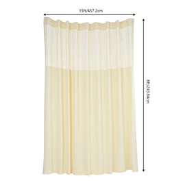 SanBouSi Room Divider Curtain 15ft Wide x 8ft Tall, Hospital Curtains Room Divider, Cubicle Divider Privacy Medical Curtains for Hospital, Medical Clinic, Lab, Beige