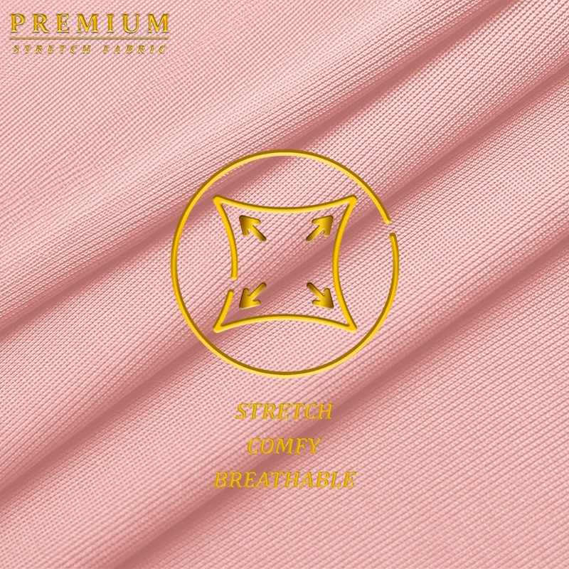 Hybrid & Company Womens Elegance V-Neck Knee-Length Stretch Chic Pink