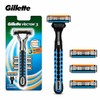 3-Blade Pivoting Razor for Face Shaving – Chromium-Coated Blades for