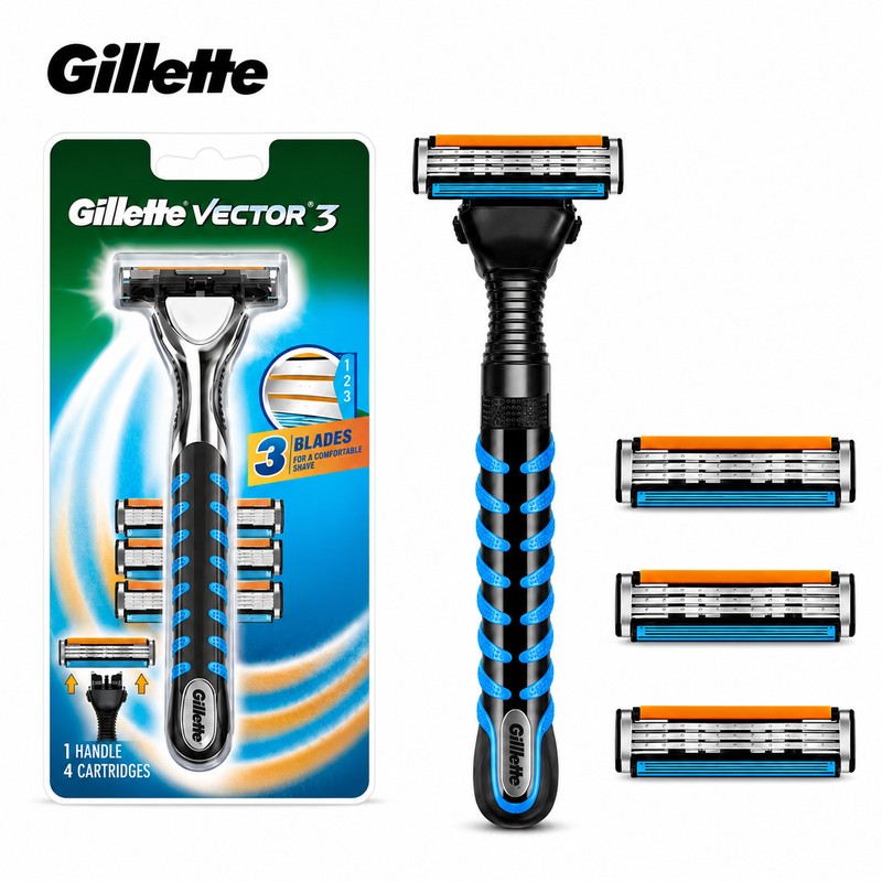 3-Blade Pivoting Razor for Face Shaving – Chromium-Coated Blades for