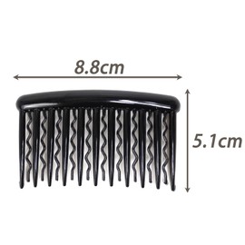 MinoCino Black Hair Combs Slides for Women, Non-Slip Twist French Combs, Strong Hold Accessories for All Hair Types, Durable Plastic Hair Slide Clips, 2 Pack