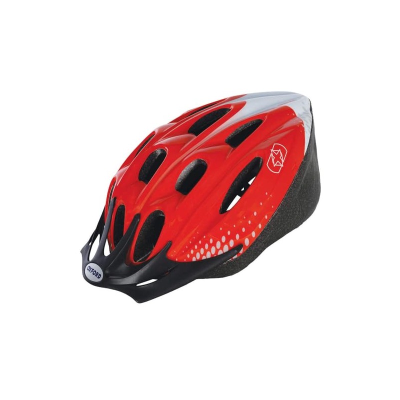 Oxford Men's F15 Hurricane Cycle Helmet - Red/White, Large