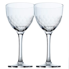 Amehla "Hive Glass Honeycomb Nick & Nora Cocktail Glasses, 5oz Coupe Martini, Manhattan, Bee's Knees Craft Cocktails Glass (Pack of 2)