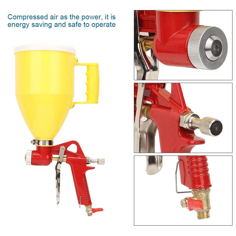 Pneumatic Air Texture Spray Gun, 3L Hopper with Handle |