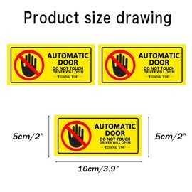 Wzenclave 3Pcs Automatic Door and Window Stickers Waterproof and Sunscreen Vinyl Stickers Automatic Door Do Not Touch Warning Stickers for Doors and Windows of Cars Taxis High-Speed Trains Airplanes