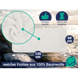 Marie´s Home Terry Cloth Protective Cover for Garden Chair and Garden Lounger Garden Chair Cushions 60 x 130 cm for Camping Chair Camping Lounger Folding Chairs Sauna Lounger Beach Lounger Pool