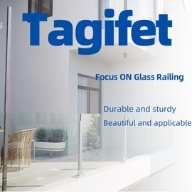 Tagifet Black Glass Railing Post, Clamp for 10-12mm Glass with Spigot Slots, 304 Stainless Steel Railing System for Indoor or Outdoor Balcony, Terrace, Deck, Balustrade, Stair, Pool