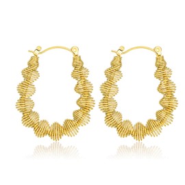 Zillaly Gold Hoop Earrings for Women, Non-Tarnish 14K Gold Plated, Waterproof Earrings, Hypoallergenic, Elegant Gold Hoop Earings for Formal and Casual Wear