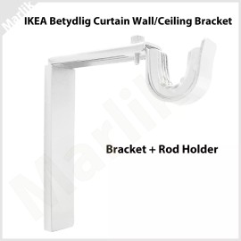 IKEA BETYDLIG Curtain Wall Ceiling Bracket Rod Holder 302.198.89 White NEW