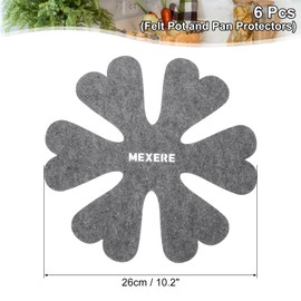 sourcing map 26cm/10.2" Pot and Pan Protectors, 6Pack Anti-Slip Pan Dividers Pads Pot Separators Protectors for Stacking and Protecting Your Cookware (Floral, Grey)