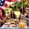 Tioncy 50 Pcs 12oz Patriotic Paper Cups, Red White Blue