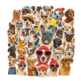 Alomia Stickers y Pegatinas de Vinilo 50 Pack. Pegatinas con diseños Únicos para Electrónicos, Laptops, Termos, Celulares, Maletas. Calcomanias Decorativas. (Perros)