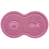 8-Shaped Small Cat Litter Box Debris Catcher Mat,18x10 Inches (Oldrose)