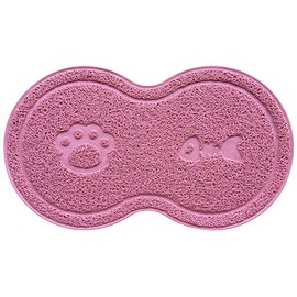 8-Shaped Small Cat Litter Box Debris Catcher Mat,18x10 Inches (Oldrose)