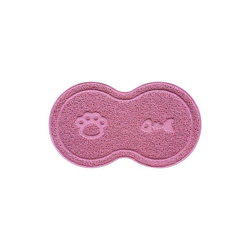 8-Shaped Small Cat Litter Box Debris Catcher Mat,18x10 Inches (Oldrose)