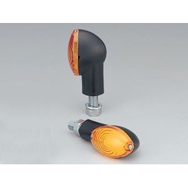 Kijima 219-5109 Motorcycle Parts Turn Signal Lamp Cat Eye SP Black Body/Amber Lens Set of 2