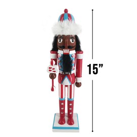 Nutcracker Ballet Gifts African American Fancy Wood Nutcracker Figures Christmas Decor Holiday Home Decorations, Decorative Wooden Statue, 15-inch