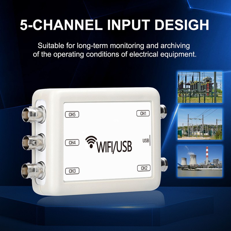 Virtual Oscilloscope WIFI USB 5 Channel Portable Handheld PC Mobile