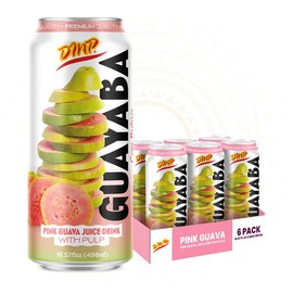 De Mi Pais Guava Juice with Pulp, Premium Quality Fruit Beverage, with real guayaba, Refreshing Canned Juice with Guava Pulp Extract, Perfect for Drinks and Smoothies, Size 16.57 Fl Oz, 6-Pack