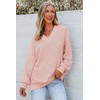 Dokotoo Womens Oversized Sweatshirt Waffle Knit Long Sleeve V Neck