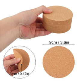 Geytetqi 150 Pieces 3.6 Inch Cork Coasters for Drinks, 90 mm Round Cork Coasters, Non-Slip, Heat-Resistant, Absorbent & Reusable, Perfect for DIY Crafts and Home Tabletop Decoration