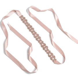 Wedding Belt Bridal Sash with Rhinestone and Crystal Stones Beaded