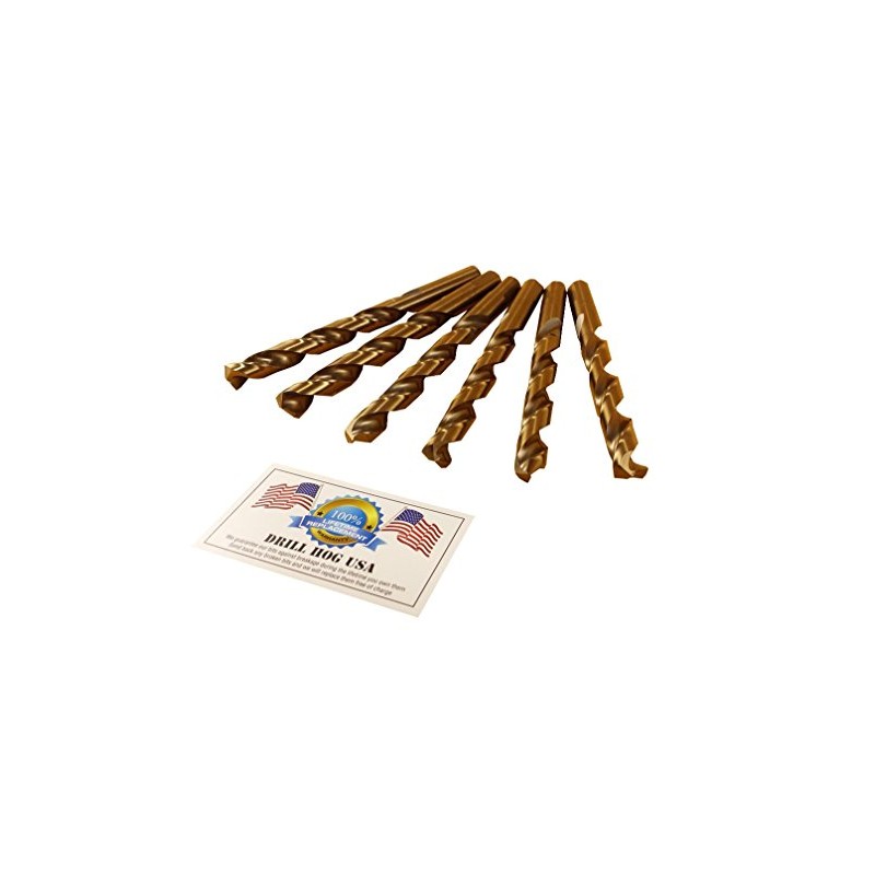 Drill Hog USA 1/2" Cobalt M42 Drill Bits 6 Pack